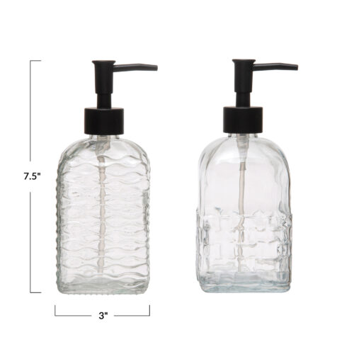 Embossed Glass Soap Dispenser