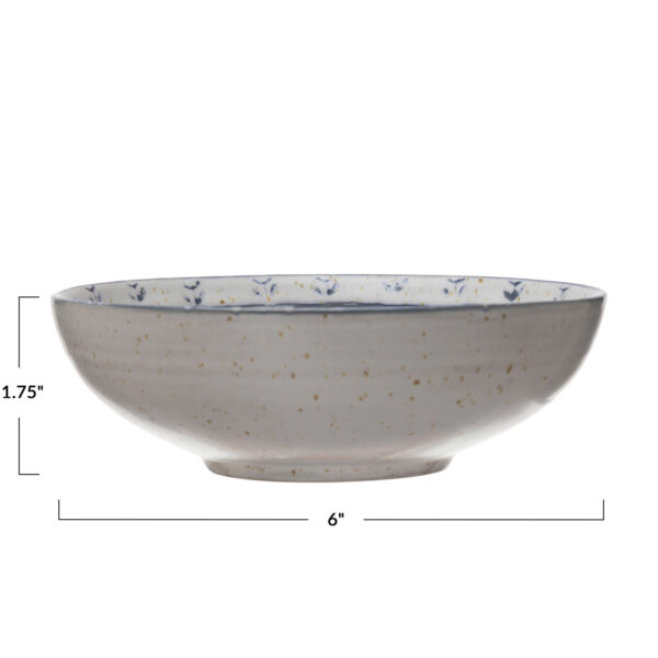 Stoneware Bowl with Debossed Pattern - Image 4