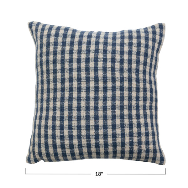 Woven Recycled Cotton Gingham Pillow - Image 5