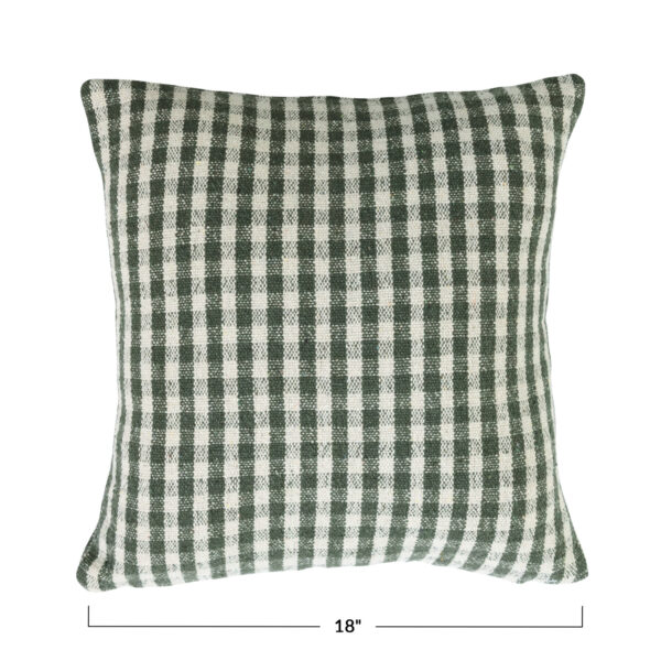 Woven Recycled Cotton Gingham Pillow - Image 2