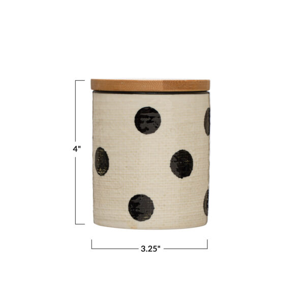 Hand-Painted Stoneware Canister w/Dots - Image 3