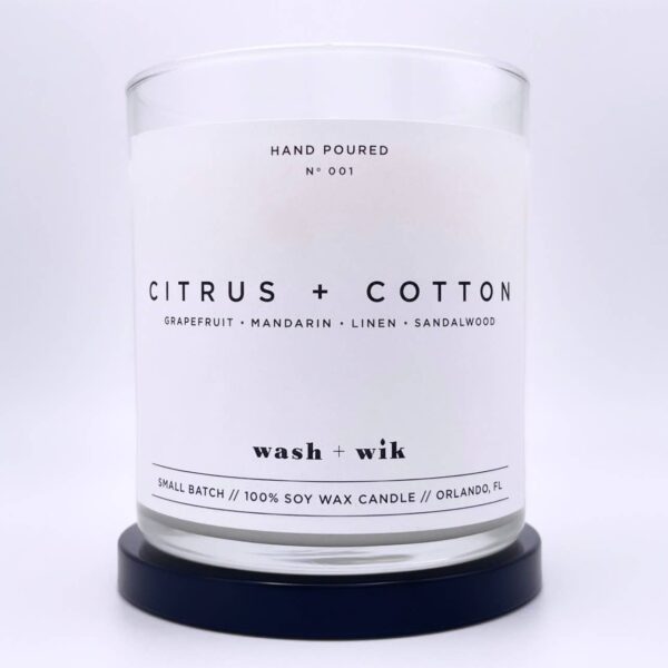 Soy Wax Candle | Citrus and Cotton - 1 Wick