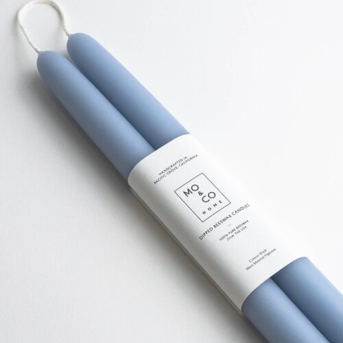 Beeswax Dipped Candles - 10" | Frosty Blue