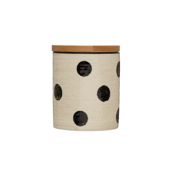 Hand-Painted Stoneware Canister w/Dots