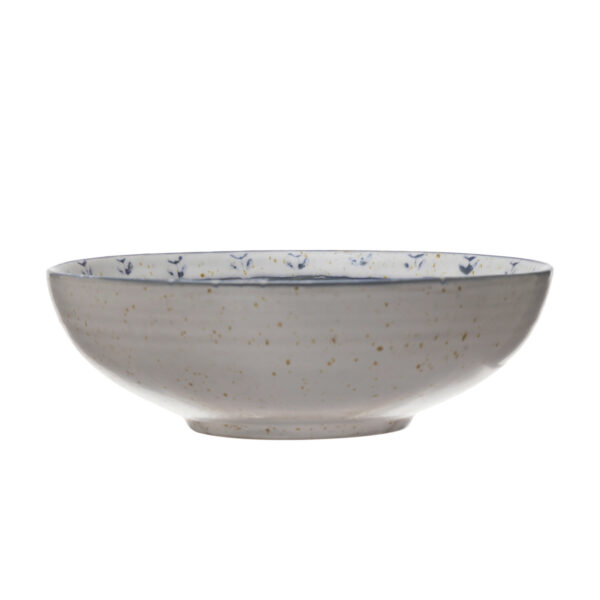 Stoneware Bowl with Debossed Pattern