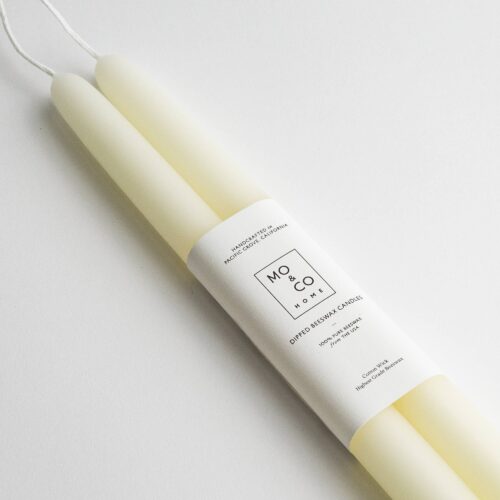 Beeswax Dipped Candles - 10" | Natural White