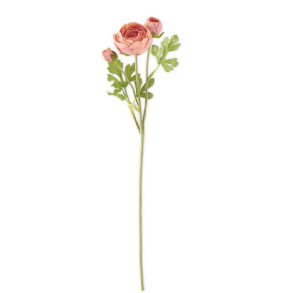 Real Touch 3 Head Ranunculus Stem | Coral