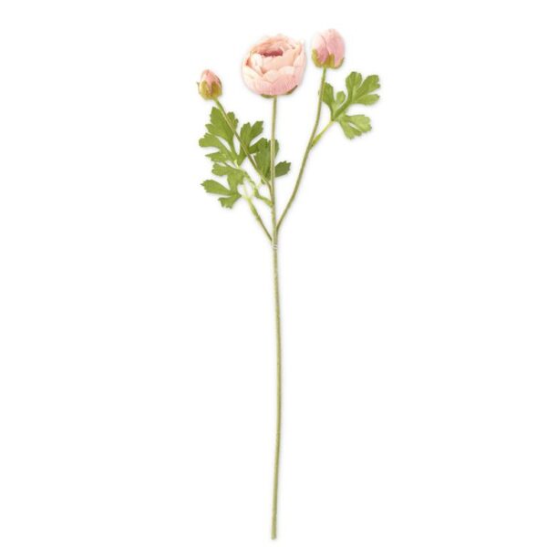 Real Touch 3 Head Ranunculus Stem | Light Pink