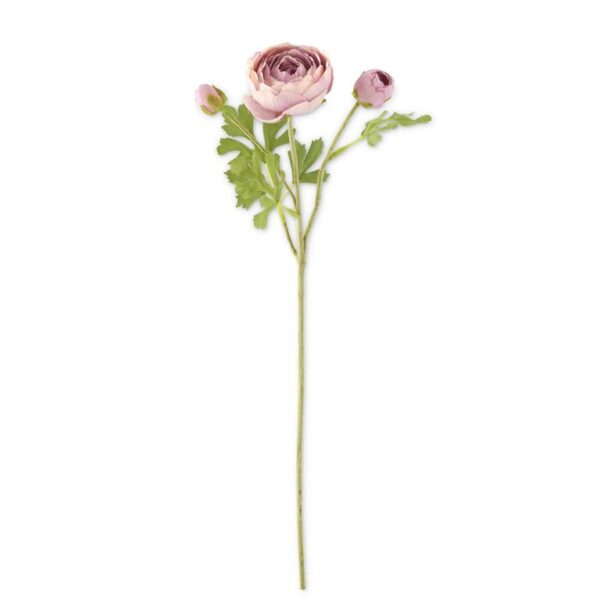 Real Touch 3 Head Ranunculus Stem | Light Purple