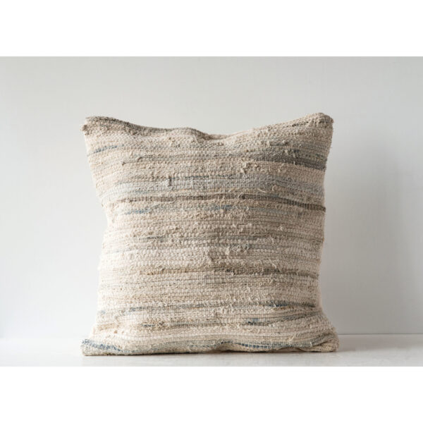 Recycled Cotton & Canvas Chindi Pillow - Image 3