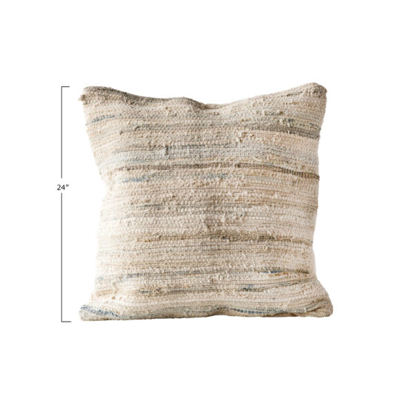 Recycled Cotton & Canvas Chindi Pillow - Image 2