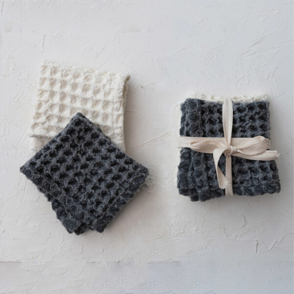 Cotton Waffle Weave Dish Cloths w/ Loops - Image 4