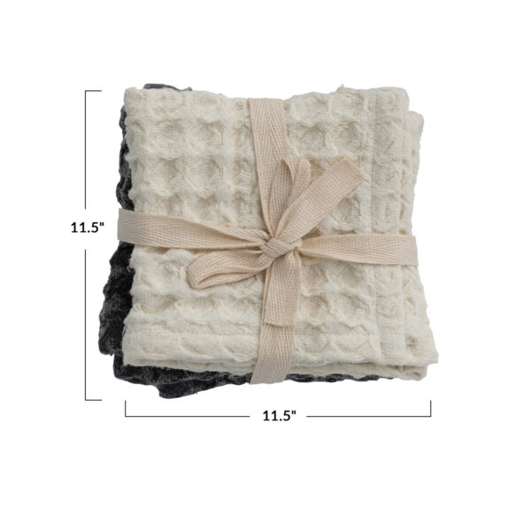 Cotton Waffle Weave Dish Cloths w/ Loops - Image 3