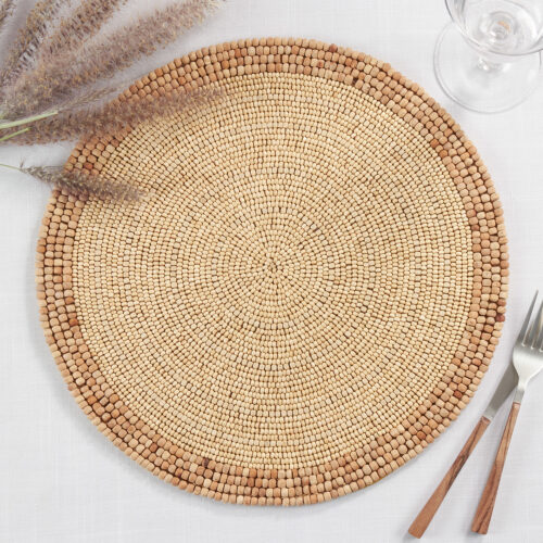 Beaded Placemat Wooden Beads