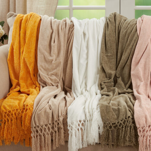 Knotted Chenille Throw | Natural