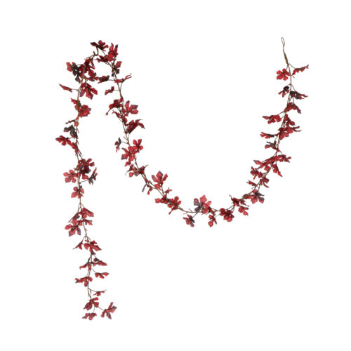 72" Faux Lace Maple Leaf Garland Burgundy