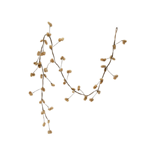 72" Dried Globe Thistle Garland Cream
