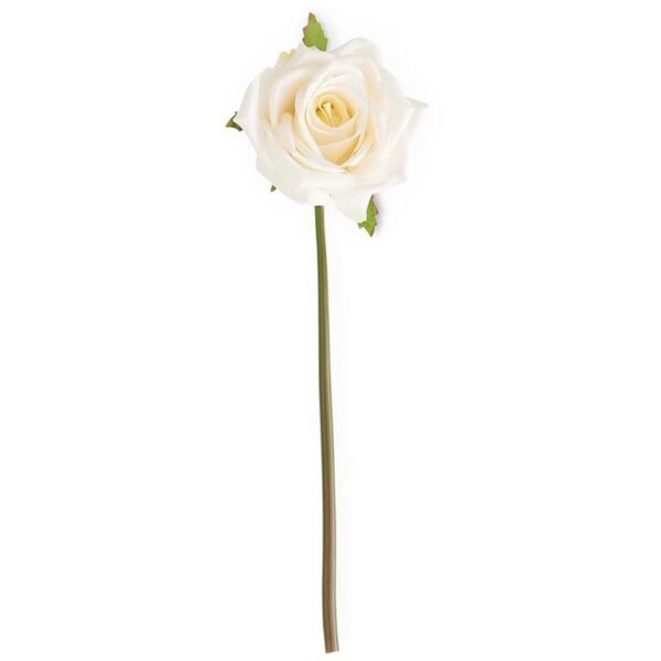 Real Touch Full Bloom Rose Stem | White