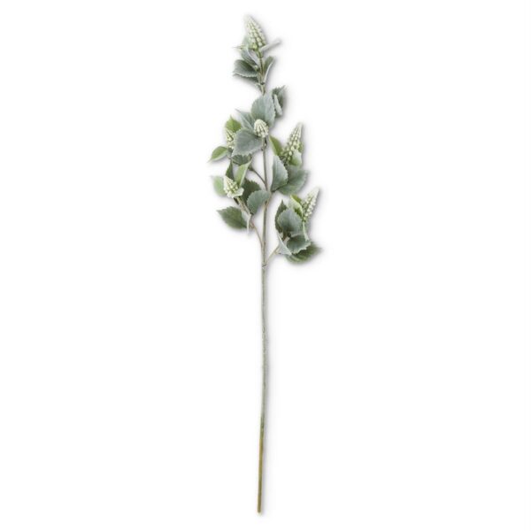 White Grape Hyacinth w/Flocked Stem & Leaves