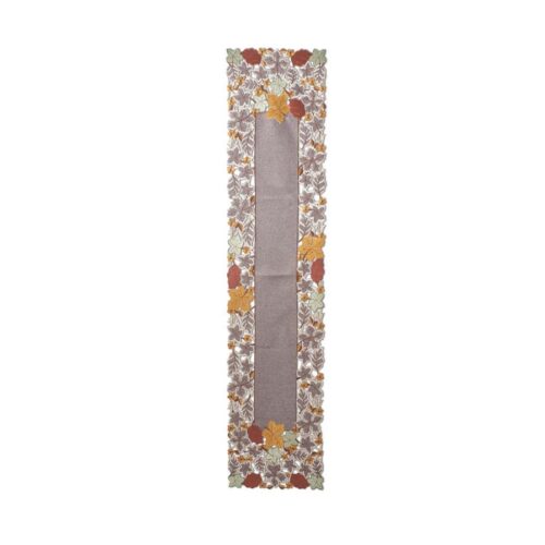Embordered Cutout Fall Leaves Table Runner