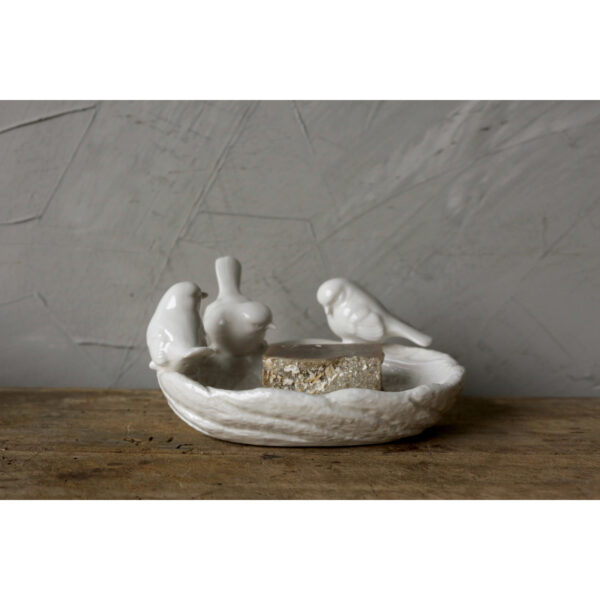 Ceramic Leaf Dish with Birds - Image 2