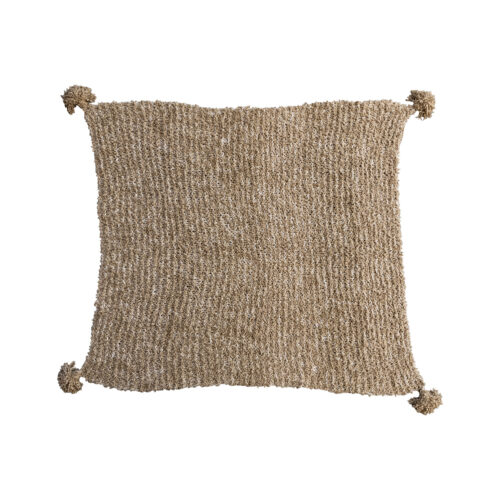 Woven Fabric Chunky Knit Throw w Tassels