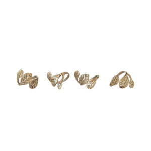 Brass Leaf Shaped Napkin Rings