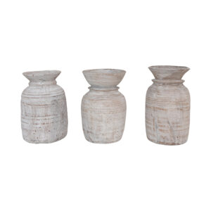 Found Decorative Wood Jug 12-14" H x 7-9" Round