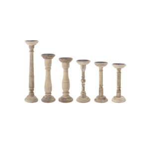 Found Wood and Metal Candle Holder