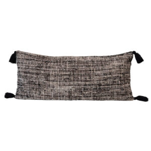 Woven Boucle Lumbar Pillow with Tassels