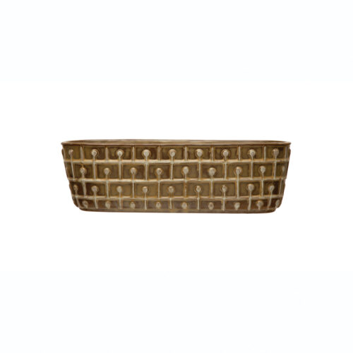 Embossed Stoneware Window Planter with 3 Sections