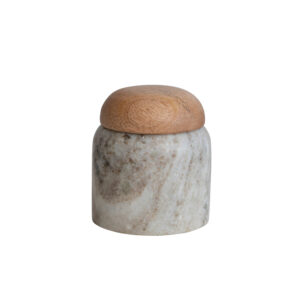 Marble Canister w/ Mango Wood Lid