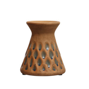 Debossed Terra-cotta Pillar Holder & Blue