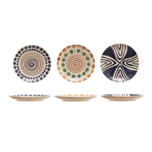 Hand-Painted Stoneware Plate w/ Design