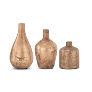 Antique Brown Matte Glass Bottle Vases