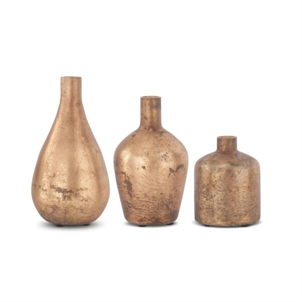 Antique Brown Matte Glass Bottle Vases