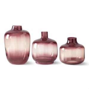 Transparent Burgundy Glass Vases