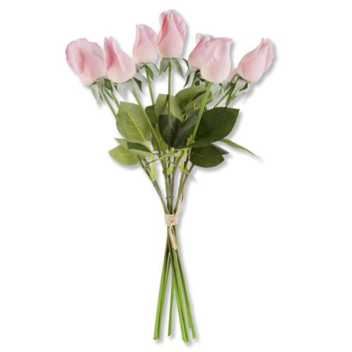 Real Touch Rose Bud w/Foliage Bundle | Pink (Copy)
