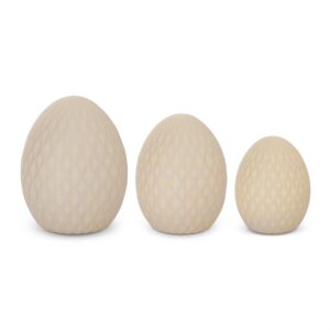 Embossed White Porcelain LED Easter Eggs