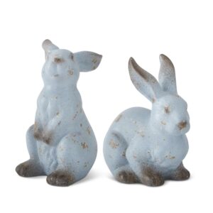 Weathered Blue Terracotta Rabbit