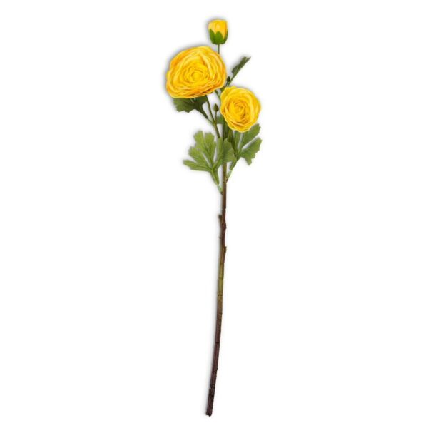 Real Touch Triple Bloom Ranunculus Stem | Yellow