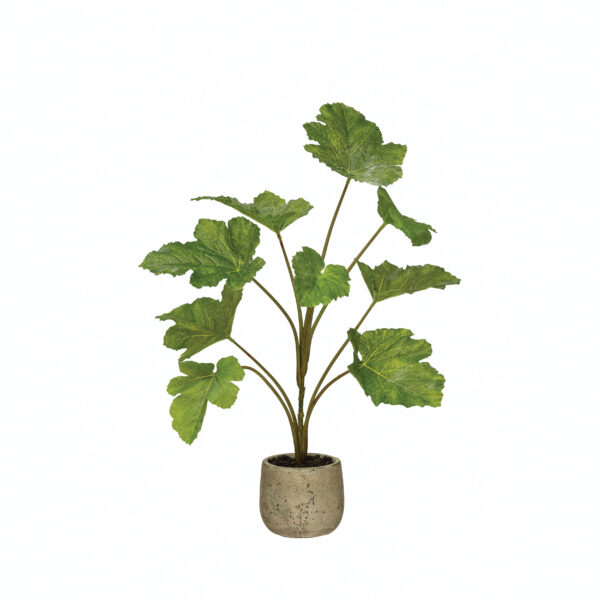 Faux Plant in Cement Pot