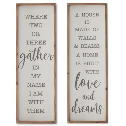 Wood Framed Linen Signs