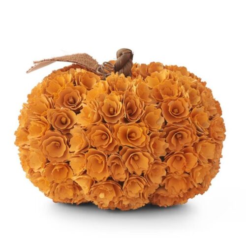 Orange Shaved Wood Pumpkin