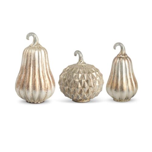 Matte Antiqued Gold Mercury Glass Gourds