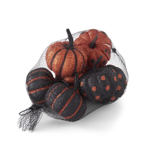 Assorted Glitter Black & Orange Pumpkins