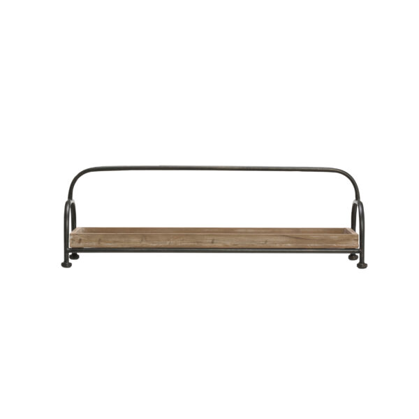 Decorative Wood Tray with Metal Stand