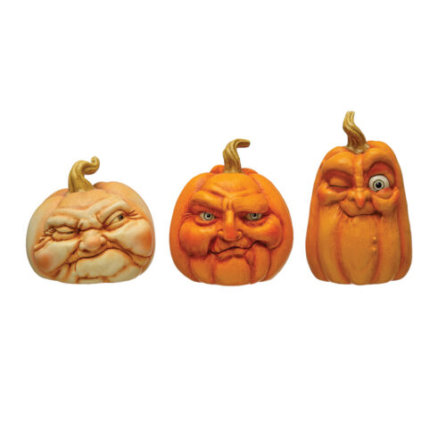 Resin Pumpkin w Face,