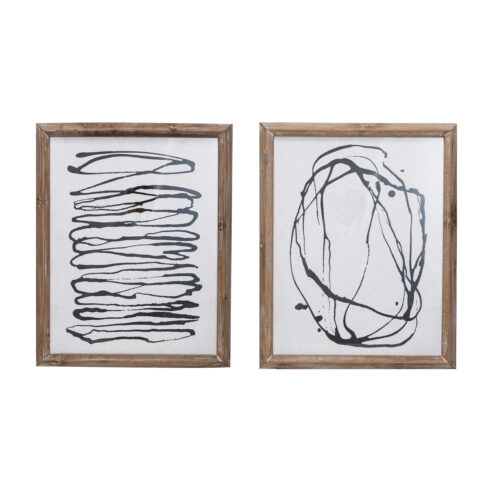 Wood Framed Glass Wall Décor