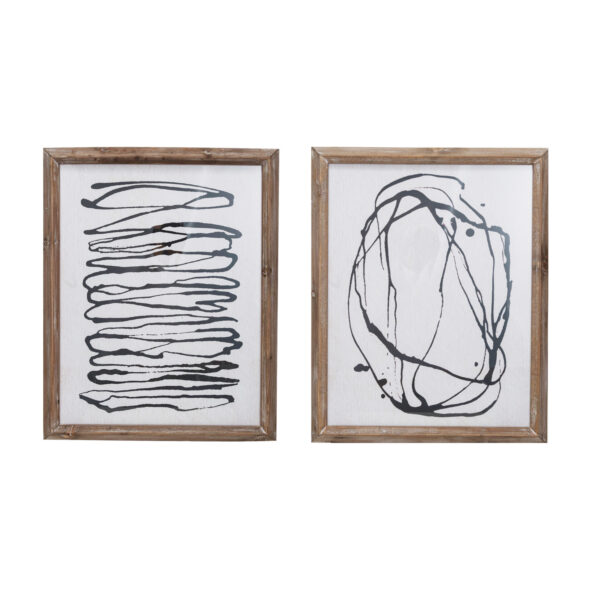 Wood Framed Glass Wall Décor